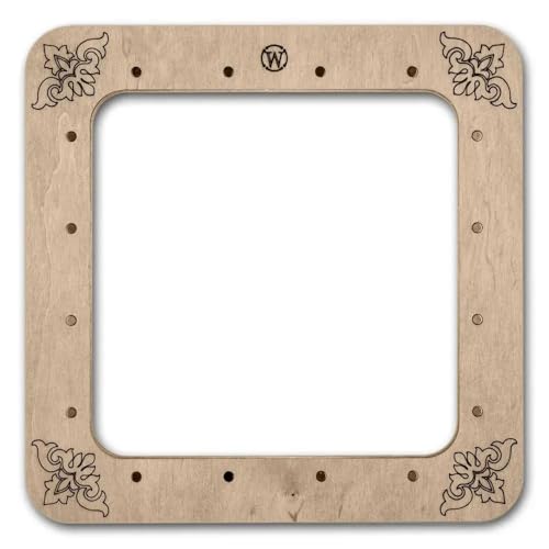 Magnetic Embroidery Hoop Big – 5.5"x5.5" Inner Size, Square Wooden Hoop for Plastic Canvas & Perforated Paper, Nordic Light Wood Finish | FLMP‑028 - color: Nordic