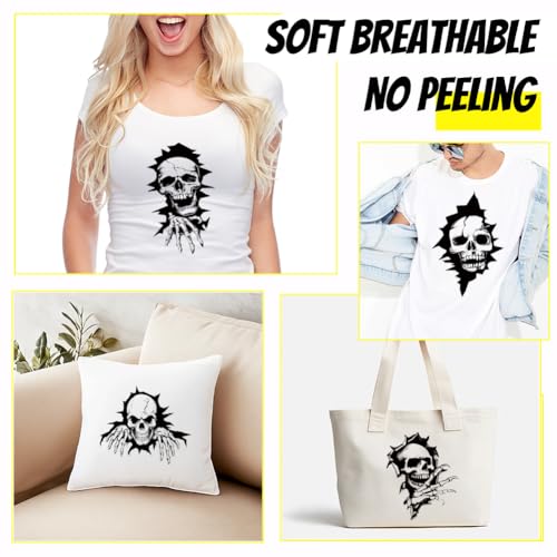SUPERDANT 4Pcs Skull Heat Transfer Iron On Transfer for DIY - style: Skull on the wall