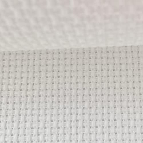 KCS 16CT Counted Cotton Cross Stitch Aida Cloth Fabric (White, 12" x 59") - color: White, size: 12" x 59"
