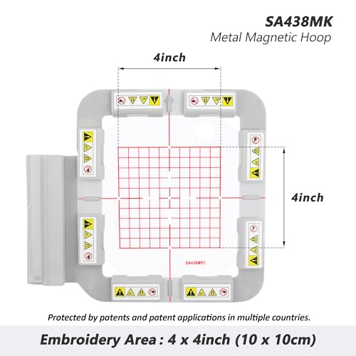 Sew Tech Magnetic Embroidery Hoop for Brother, 4x4in 100x100mm Bar SA438 - size: 4"x4" - SA438MK