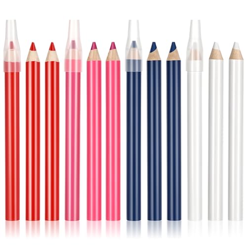 12 PCS Fabric Pencil, Washable Chalk Pencil for Marking Fabric