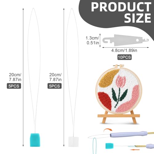 10Pcs Long Punch Needle Threader,Embroidery Needle Threader for Needles