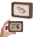 2x3 Picture Frame with 1x2 Mat - Natural Walnut Wood Mini Rustic Frame, Wall & Tabletop Display for Baby & Pet Photos (2x3,Walnut) - color: Walnut, size: 2X3