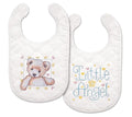 Tobin T21708 Angel Bib Pair Stamped Cross Stitch Kit, 9 by 14-Inch, White, 9" x 14", Set of 2