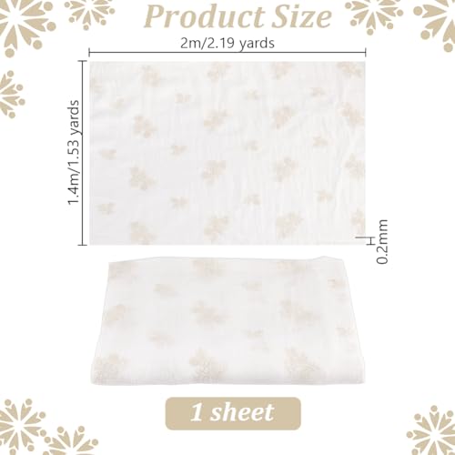 OLYCRAFT 55x79 Inch Floral Cotton Embroidered Fabric White Flower Linen Fabric Vintage Floral Fabrics Flower Embroidered Fabrics for Quilting Sewing DIY Art Crafting