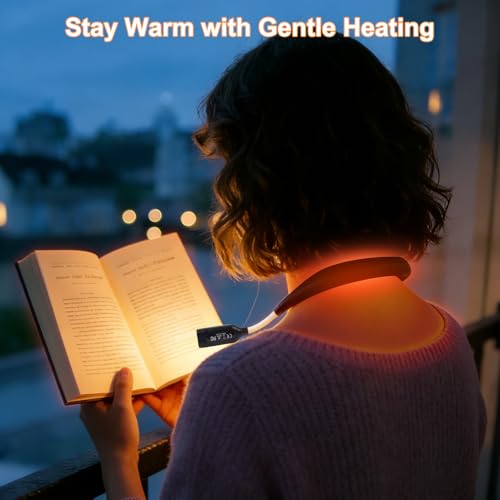 Neck Reading Light, Rechargeable Book Light, 3 Color Modes - style: Heating