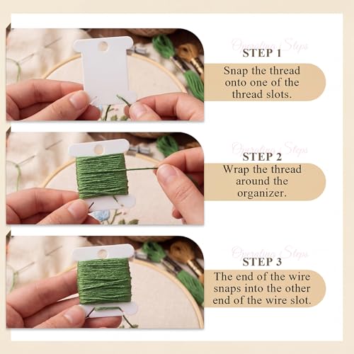 Tranqun 500 Pcs Plastic Embroidery Floss Bobbins, Thread Organizer,White - color: White