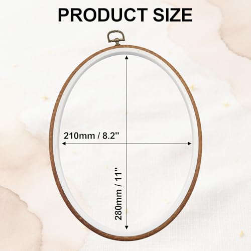 Marvexi 2Pcs Oval Embroidery Hoops 8.2"x11", Vintage Cute Faux Wood - style: 8.2"x11"