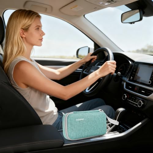 suzamed Insulin Cooler Travel Case, 2x150g Ice Pack TSA Approved, Brown - color: Brown