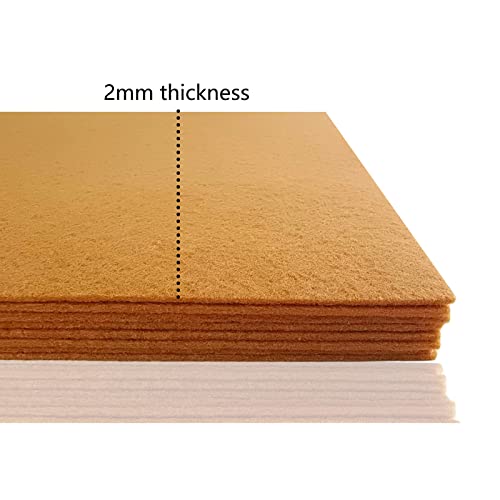 Jtnohx Stiff Felt, 2mm Thick Felt Sheets for Crafts, 8"x12" Hard Felt Fabric Squares 8Pcs for DIY Projects (Brown) - color: Brown