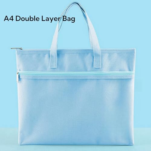 Tlence 5 Pack Mesh Zipper Pouch with Handle, A4 Double Layer Document Storage Bag, Waterproof File Pocket for Paper Books Art Supplies, Foldable Folder Bag Suitable for Office Travel Carry, 5 Colors