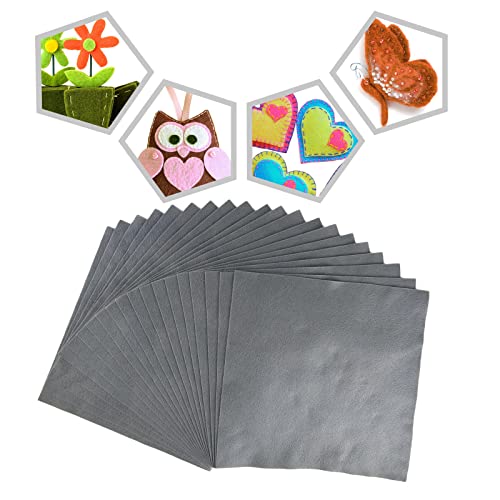 Jtnohx Soft Light Grey Felt Sheets Flexible Felt Fabric for Crafts 12" 20Pc - color: Light Grey