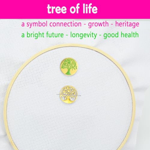 SUNOREEK Tree of Life Magnetic Needle Minder for Cross Stitch, Needle Holder for Embroidery Sewing Needlepoint Accessories, Silver and Gold, Stainless Steel, 2 Pack with Storage Case (Tree Gold) - color: tree gold