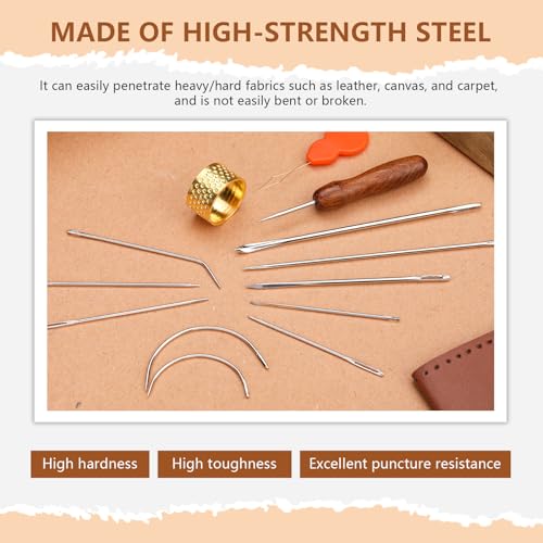 TLKKUE 22 Pcs Heavy Duty Sewing Needles Kit with Hand Sewing Needles