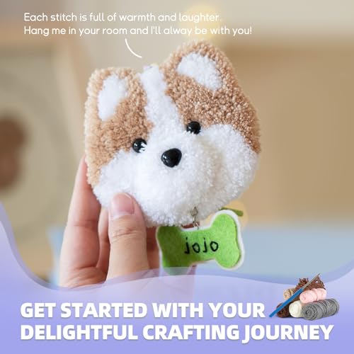 Punch Needle kit-4,Embroidery kit for Beginners,Punch Needle Kits Adults Beginner,Punch Needle kit for Beginners, Includes All Tools and Materials,Easy to Follow Instructions and Videos-Cats and Dogs - color: Cats and Dogs
