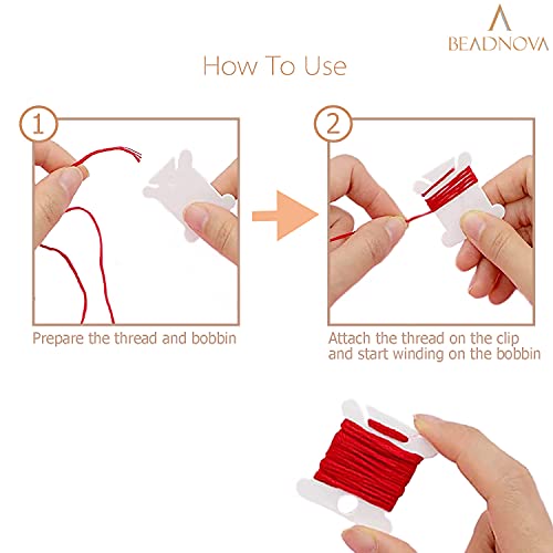 BEADNOVA Embroidery Floss Bobbins 150pcs Embroidery Thread Holder Floss Holder Thread Bobbins for Cross Stitch Crafting Sewing