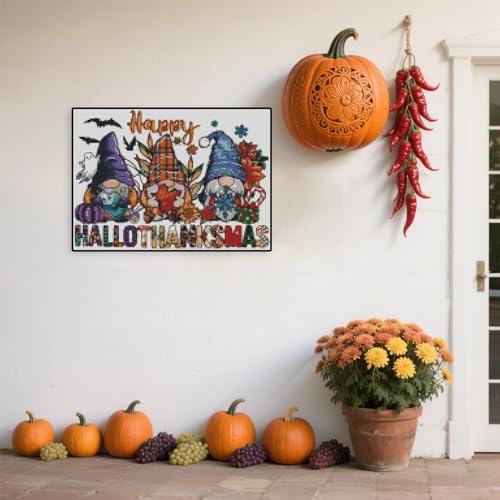 Halloween Stamped Cross Stitch Kits for Beginner,Counted Embroidery Kits - color: halloween