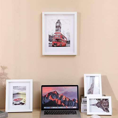 Muzilife 8x10 Shadow Box 3D Picture Frame with Mat, Wood, 1 Pack, White - color: 1pcs 8x10-white