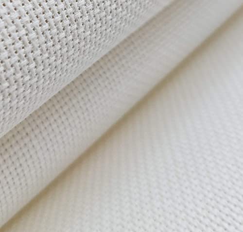 KCS 4/6 pc of 12" x 18" 18CT Counted Cotton Aida Cloth Cross Stitch Fabric (6 pc, Cream) - color: Cream, size: 6 pc