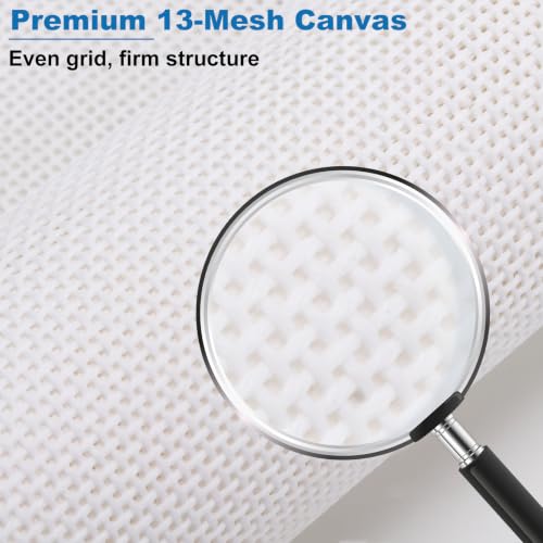 13 Mesh Needlepoint Canvas,14" x 18" Blank Cotton Embroidery Cloth(14" x 18") - color: 14" X 18"