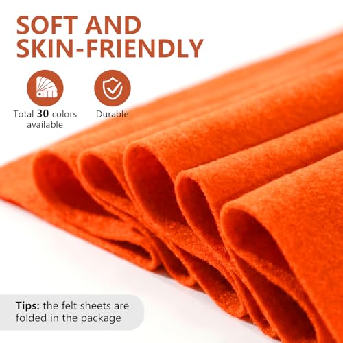 Neon Orange Soft Felt Sheet 36'' X 36'', 1.4mm Felt Fabric Sheet for Craft - color: Neon Orange
