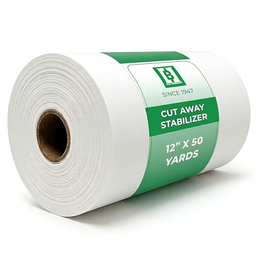 HBI Cut Away Embroidery Stabilizer Roll, 2.5 oz Medium, 12 in x 50 yd - size: 12” x 50 Yds