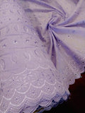 Sedona Designz 41" Wide Poly Cotton Broadcloth All Over Embroidery Eyelet Fabric by The Yard – 65% Polyester, 35% Cotton, Soft Touch - color: Lavender, size: 5 Yards