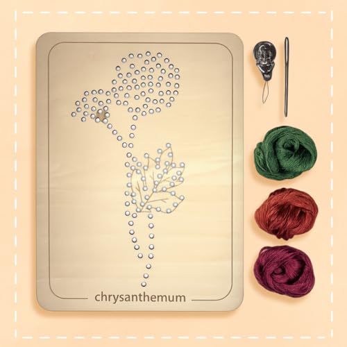 Wooden Flower Lacing Embroidery Kits for Beginners, Set of 5 Learn-to-Stitch Craft Boards, Sewing & Embroidery Art Kits for Kids Ages 8+, DIY Craft Projects, Educational Gifts, Party Favors (Autumn) - style: Autumn