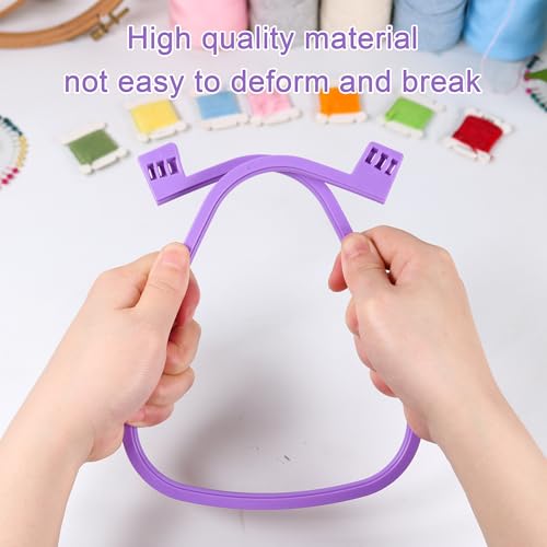 Versatile Double Embroidery Stand, Compact Desktop Embroidery Cross Stitch Frame-Hands Free 2-Tier Embroidery Hoop Frame for Needlepoint Sewing Craft Projects (Violet) - color: Violet