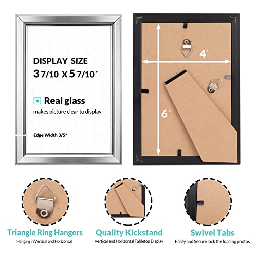 LaVie Home 4x6 Picture Frames (12 Pack, Silver) Simple Designed Photo Frame with High Definition Glass for Wall Mount & Table Top Display, Set of 12 Classic Collection - color: Silver, size: 4x6