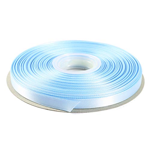 ITIsparkle 3/8" Inch Double Faced Satin Ribbon 50 Yards-Roll Set for Gift Wrapping Scrap Books Party Favor Hair Braids Baby Shower Decoration Floral Arrangement Craft Supplies, Light Blue Ribbon - color: Light Blue