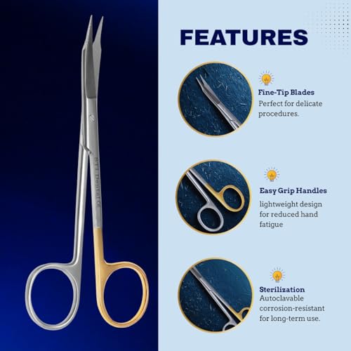 Goldman Fox Curved Dental Surgical Scissors, 5 Inches