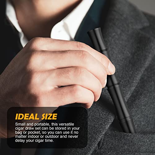 TISFA Cigar Draw Enhancer Tool, 3-in-1 Cigar Punch Set