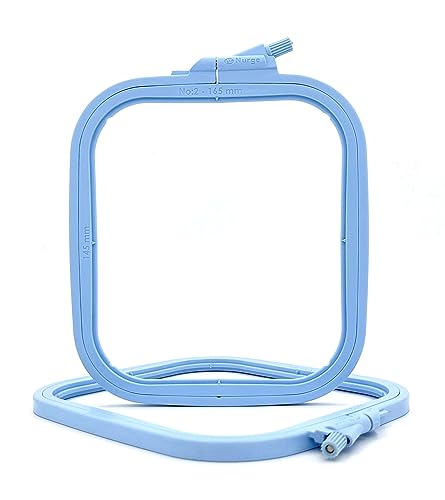 Nurge Square Embroidery Hoop - Plastic Cross Stitch Frame for Needlepoint & Embroidery - Adjustable Craft Hoop - Blue - No:2 (Small) - color: Blue, size: No:2 (Small)