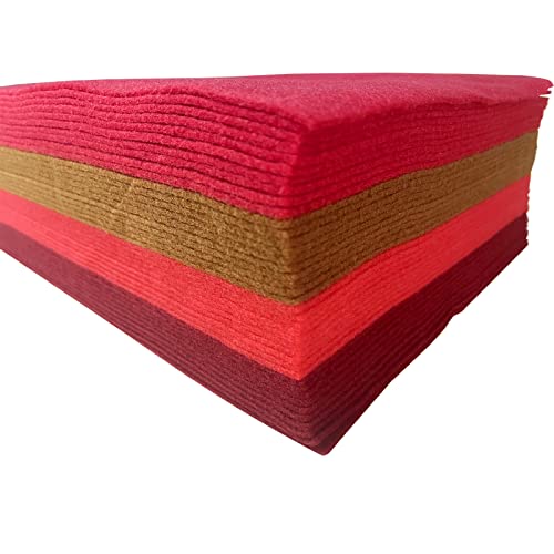 Jtnohx Soft Felt Sheets Felt Fabric for Crafts 4 Colors 40Pcs Red Series - color: Red Series
