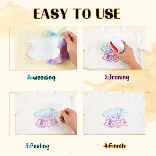 Tintnut Watercolor Gradient Heat Transfer Vinyl, 12 Pcs 12x10in HTV Vinyl - color: Gradient-12