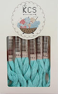 KCS 25 M/Skein Mercerized Pearl Cotton Crochet Needlepoint Thread,Size 5,6 skeins,Sea Green it - color: Sea green it