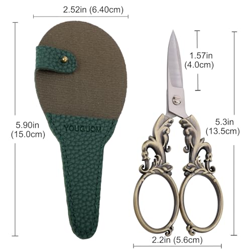 YOUGUOM All Purpose Scissors with Cover, Sewing Shears - color: Bronze