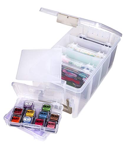 ArtBin Semi Satchel Photo Storage Photo & Craft Organizer Set, Large Box with [8] Plastic Storage Cases Inside, Clear - style: Semi Photo Satchel