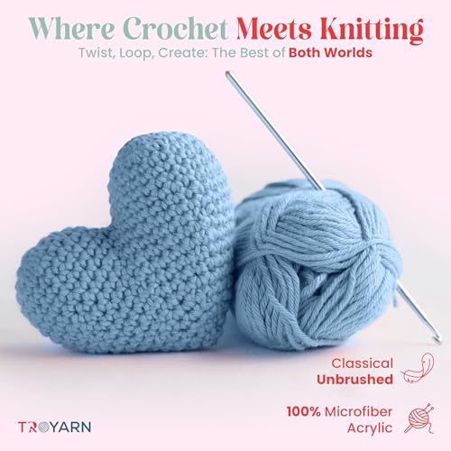 Yarn for Crocheting & Knitting - 2 Skeins (2x383 Yds) (105350 - Blue Freesia) Crochet Yarn - 100% Microfiber Acrylic Yarn - Knitting Yarn for Craft Projects - color: 105350 - Blue Freesia, size: 2 Skein