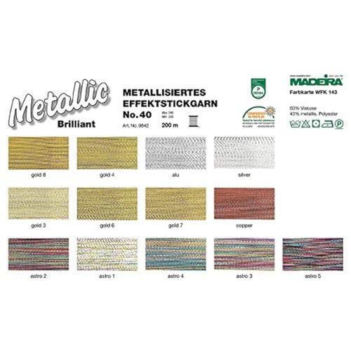 Madeira 9842-011 Metallic Nylon/Polyester Embroidery Thread, 40wt/220 yd, Textured Aluminum - color: Textured Aluminum