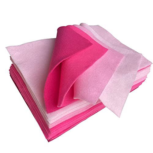 Jtnohx Soft Felt Sheets Felt Fabric for Crafts 4 Colors 40Pcs Pink Series - color: Pink Series