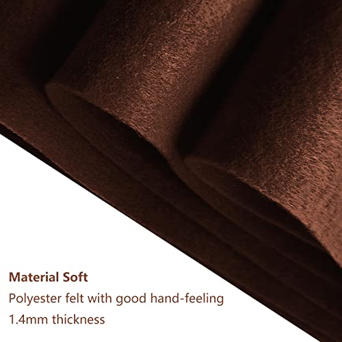 Jtnohx Color Felt Sheets 1 Square Yard Craft Felt Fabric Brown 1.4mm - color: Brown