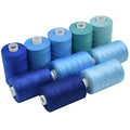Sewing Thread 10 Color Sewing Industrial Purpose 1000 Yards Per Spool 40S/2 Polyester for DIY Sewing Machine,Embroidery Machine,Hand Sewing (Blue) - color: Blue