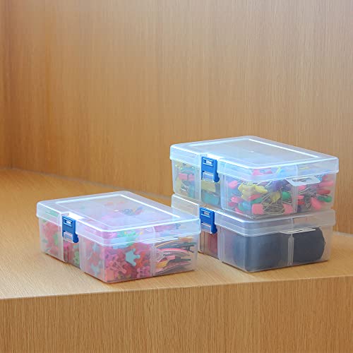 3 Pack Plastic Removable Divider Box and Storage Case for Small Parts, Hardware and Craft, 6 Grids, Clear - size: 6 Grids