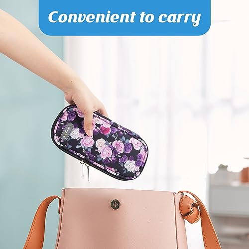 YOUSHARES Insulin Cooler Travel Case, Diabetic Travel Case TSA Approved with 2 Ice Packs for GLP-1, for Ozempic, for Insulin Pens and Insulin Vials for Daily & Travel - color: Pink Rose