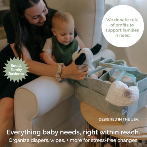 Parker Baby Co. Felt Diaper Caddy Organizer - Regular, Sage - color: Sage Green (Heathered Sage Green), size: Regular