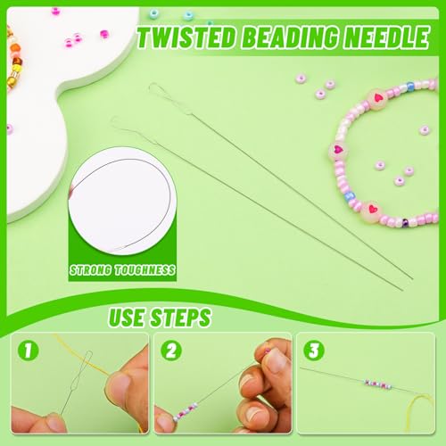 UOOU 86 Pcs Beading Needle Set, 6 Sizes Beading Needles for Seed Beads - color: Silver-86 Pcs