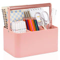 Multipurpose Caddy Organizer with Handle and Adjustable Divider, Portable Art Supply Storage Organizer for Art Craft Supplies, Dorm, Office, Bathroom, Shower, Cleaning, Makeup (Rose Gold)
