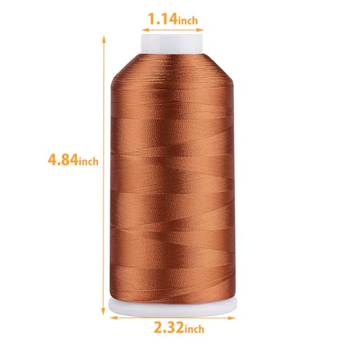 Simthread Rayon Embroidery Thread 5500 Yards, 40wt 100% Rayon Viscose for Commercial and Domestic Machines - Rust 1021 - color: Rust1021